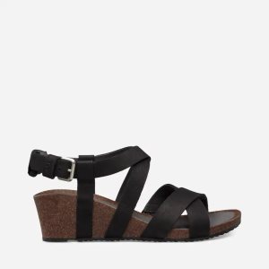 Teva Mahonia Wedge Cross Strap - Dámske Sandále - Čierne